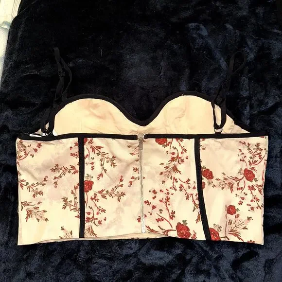 NWT LOVERS + FRIENDS FLORAL BUSTIER CORSET TOP XL - Picture 4 of 8